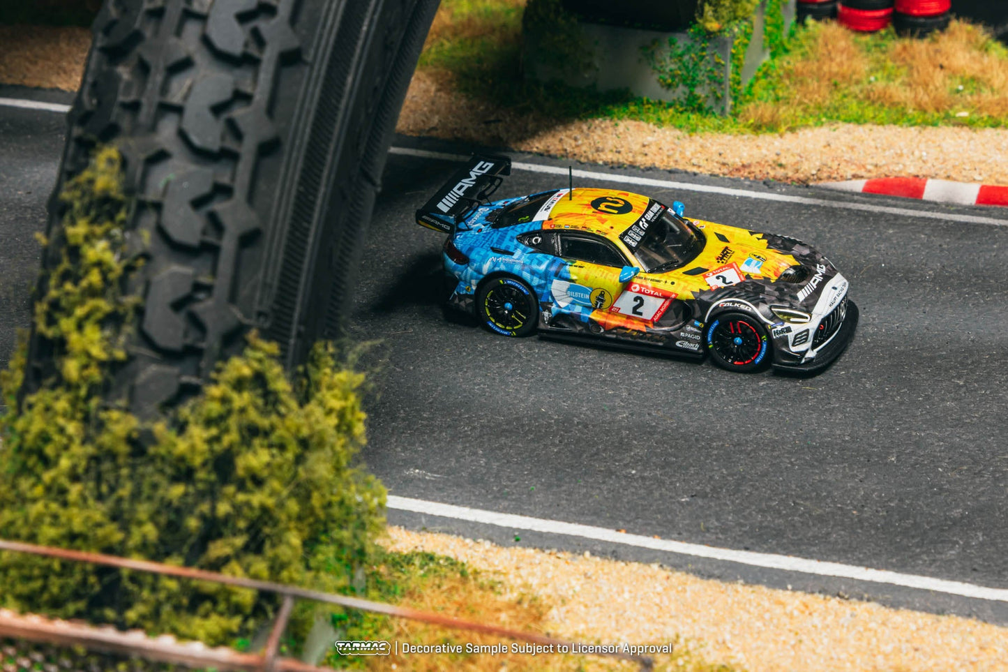 Tarmac Works Mercedes-AMG GT3 Nurburgring 24H 2020 Y.Buurman/P.Ellis/H.Haupt 1:64 Scale (With Acrylic Case)