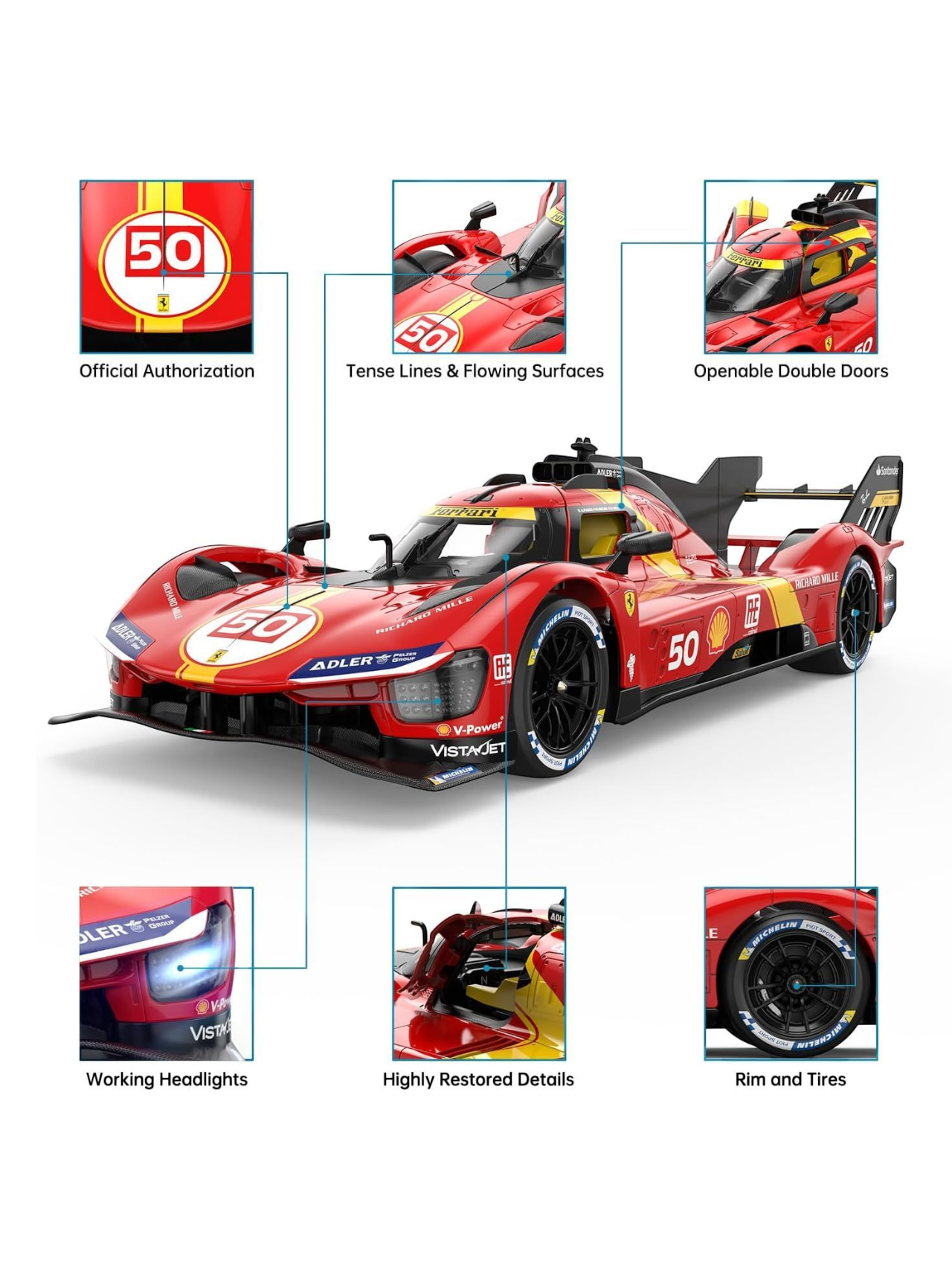 Rastar Ferrari 499 P Remote Control 1:14 Scale (Official Licensed Product)