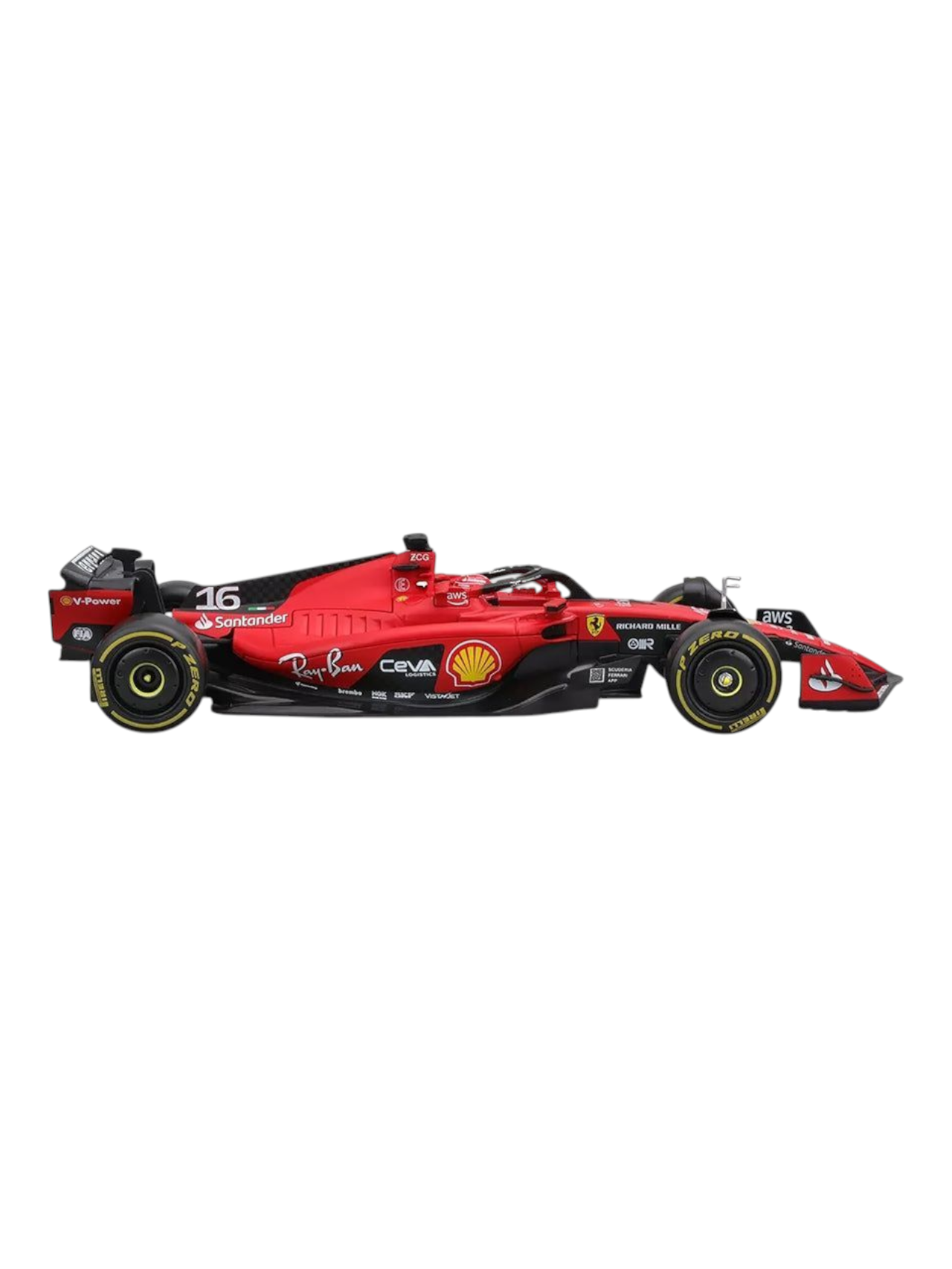 Bburago Formula 1 (F1) Ferrari SF-23 Charles Leclerc 2023 Diecast 1:24 Scale (With Acrylic Case)