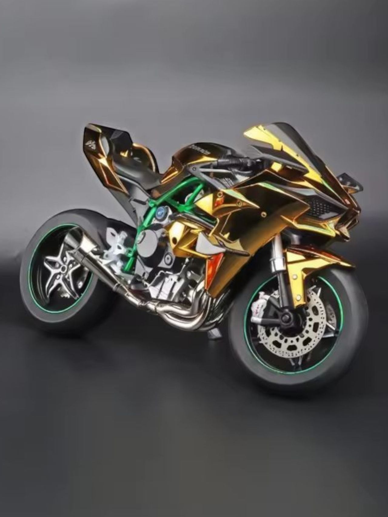 Kawasaki H2R Alloy Model 1:6 Scale (Golden)