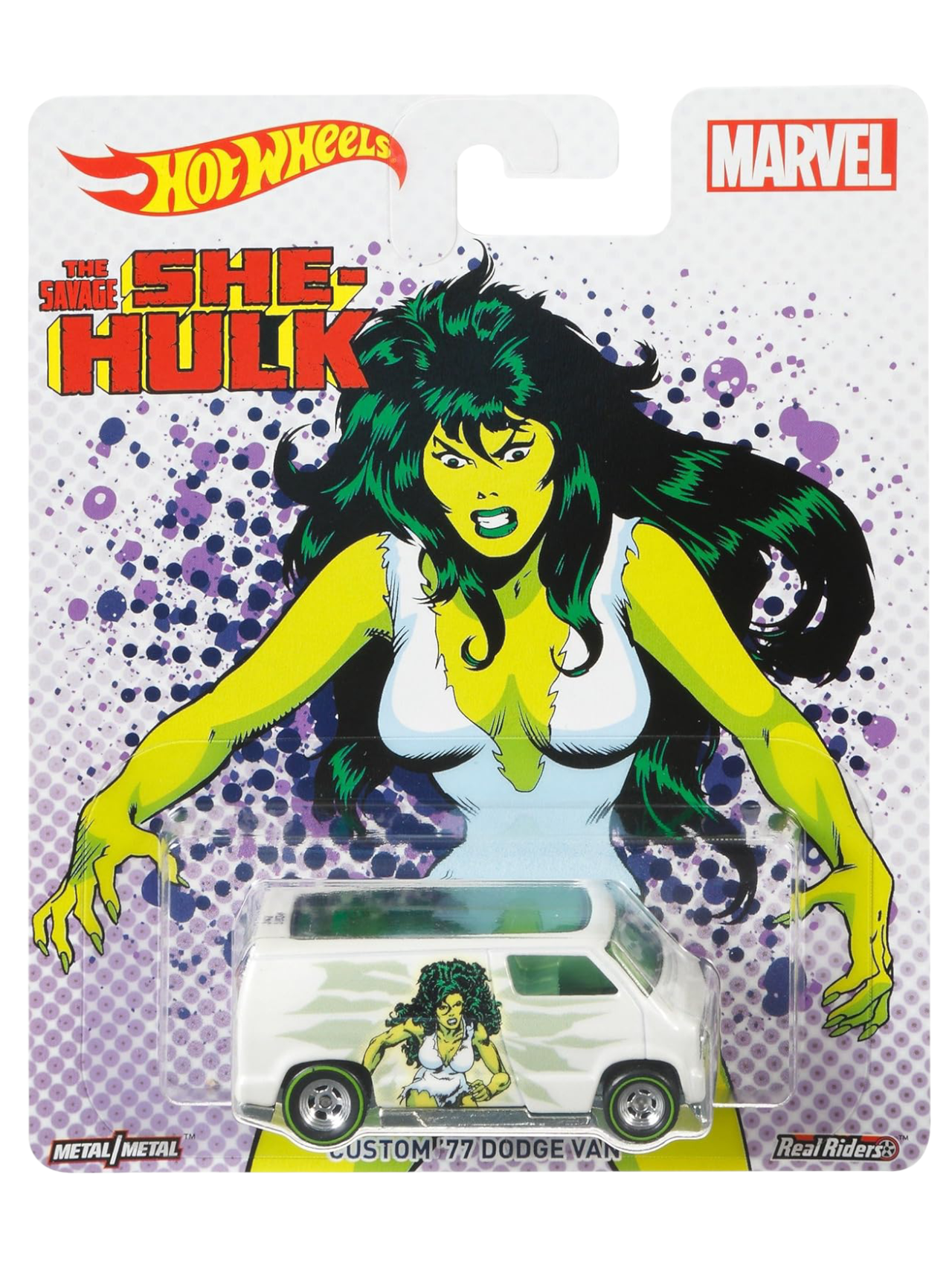 HotWheels Marvel The Savage She-Hulk Custom 77 Dodge Van Imported Premium 1:64 Scale