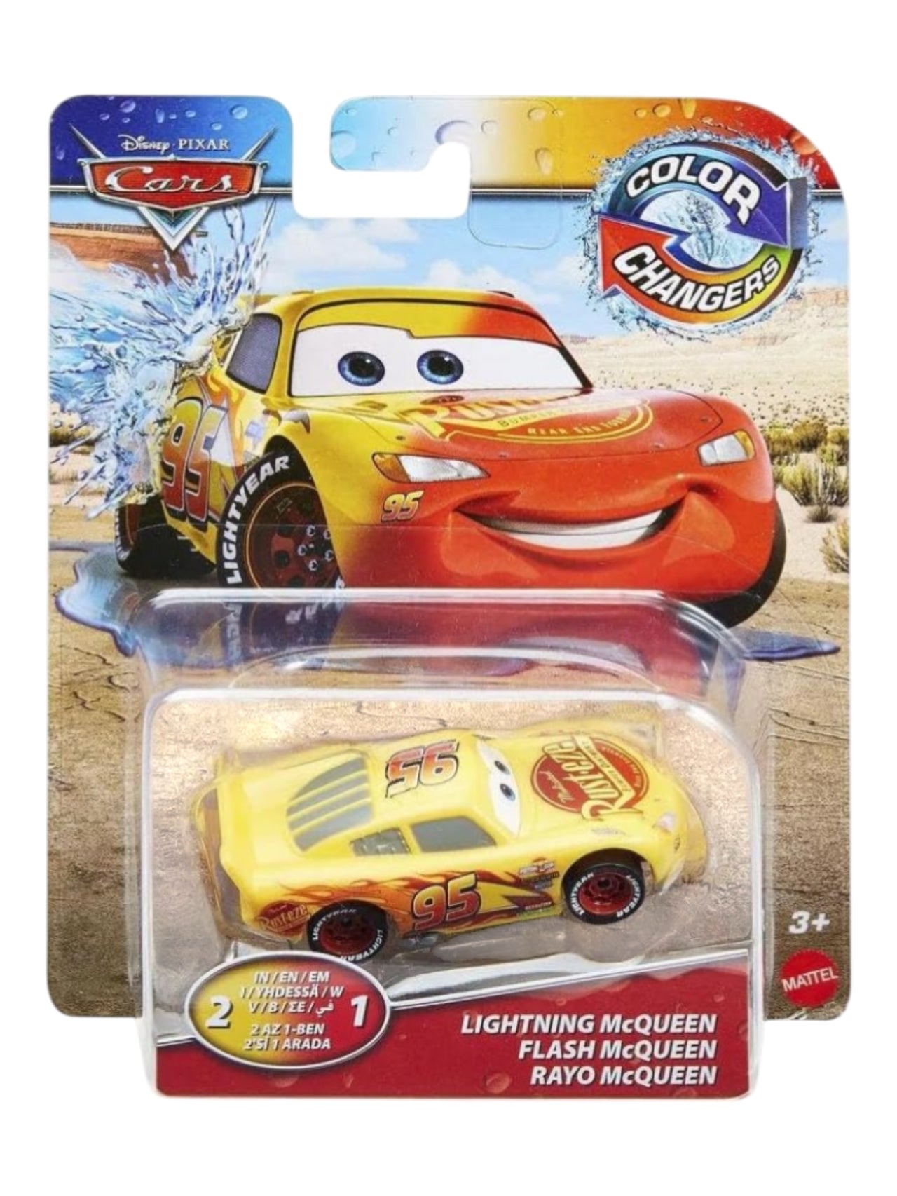 Disney Pixar Cars Lightning McQueen Color Changers 2-in-1 Die-Cast Model Car | 1:55 Scale | Hot & Cold Water Color Change | Mattel