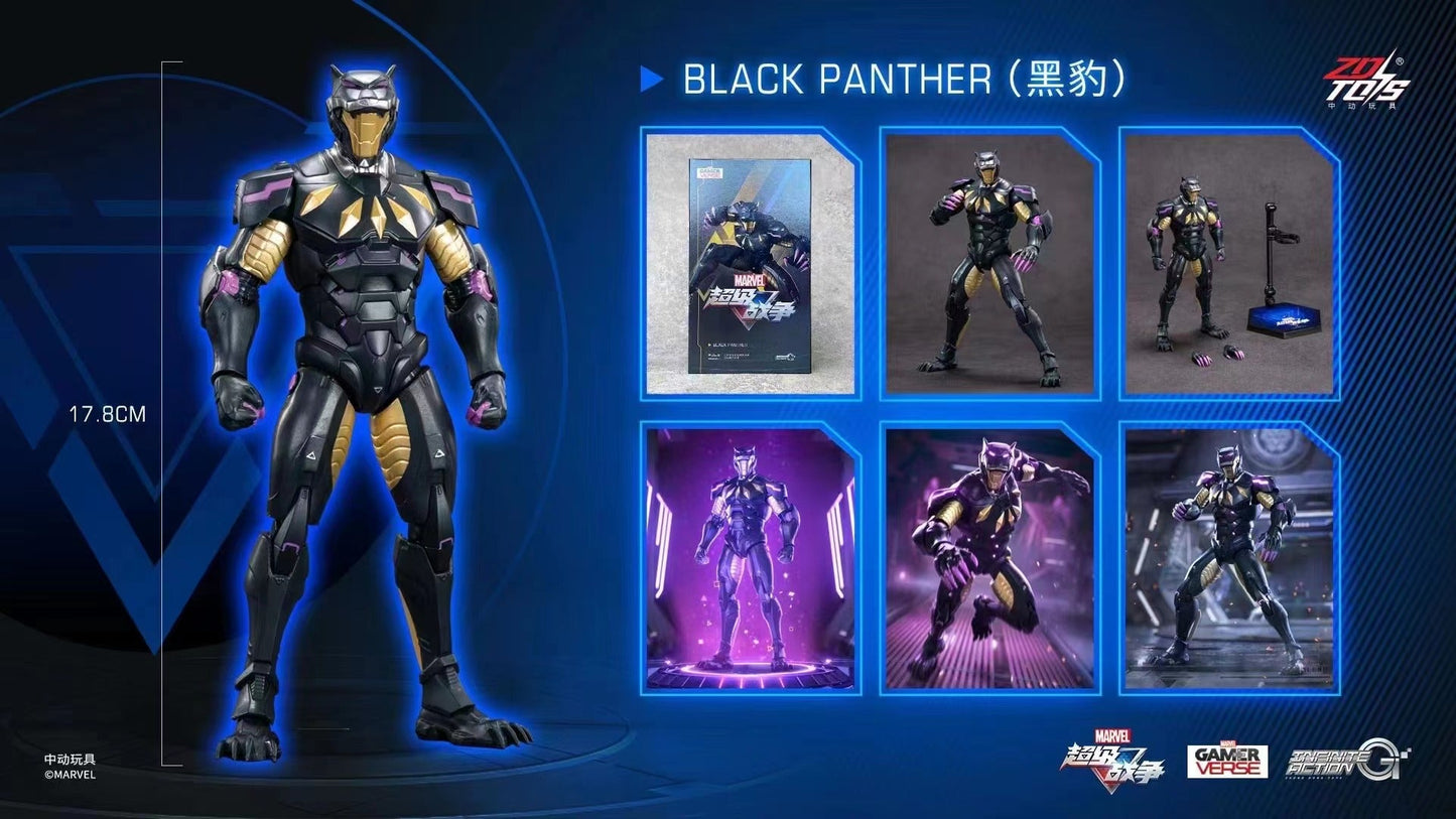 ZD Toys Marvel Super War Black Panther Gamer Verse 1:10 Scale Action Figures