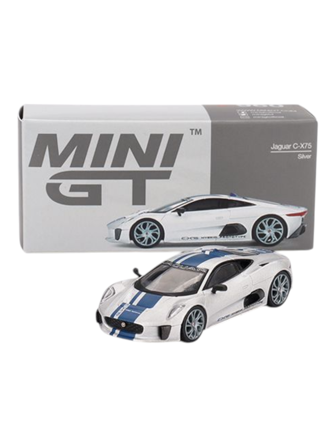 Mini GT Jaguar C-X75 (Silver) 1:64 Scale