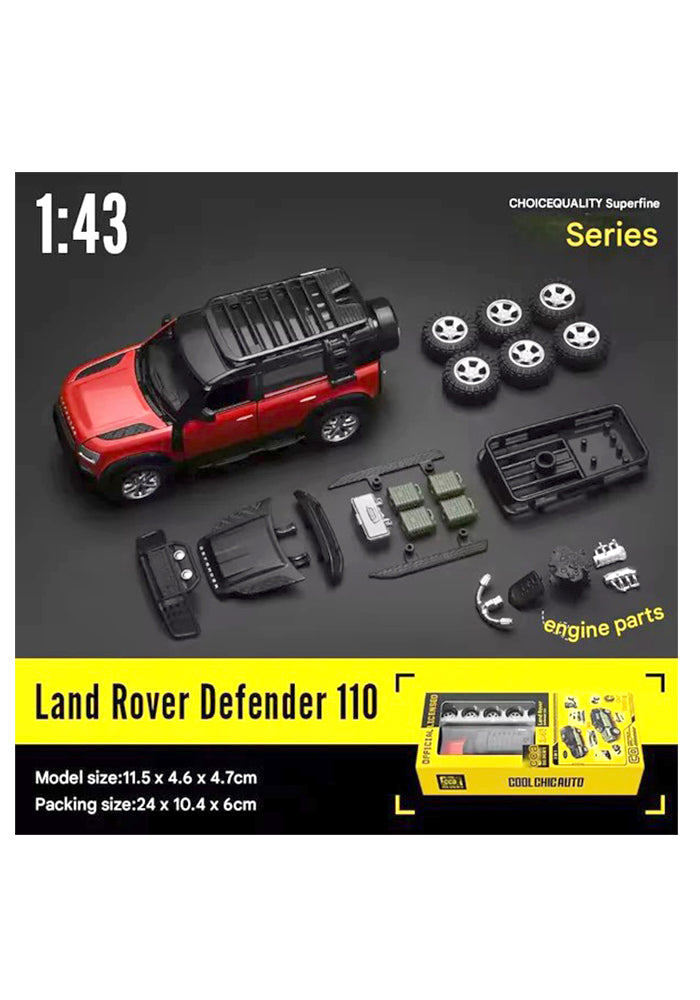 CCA Official Licensed Land Rover Defender 110 Diecast Model Car 1:43 Scale with Car Tuning Kit