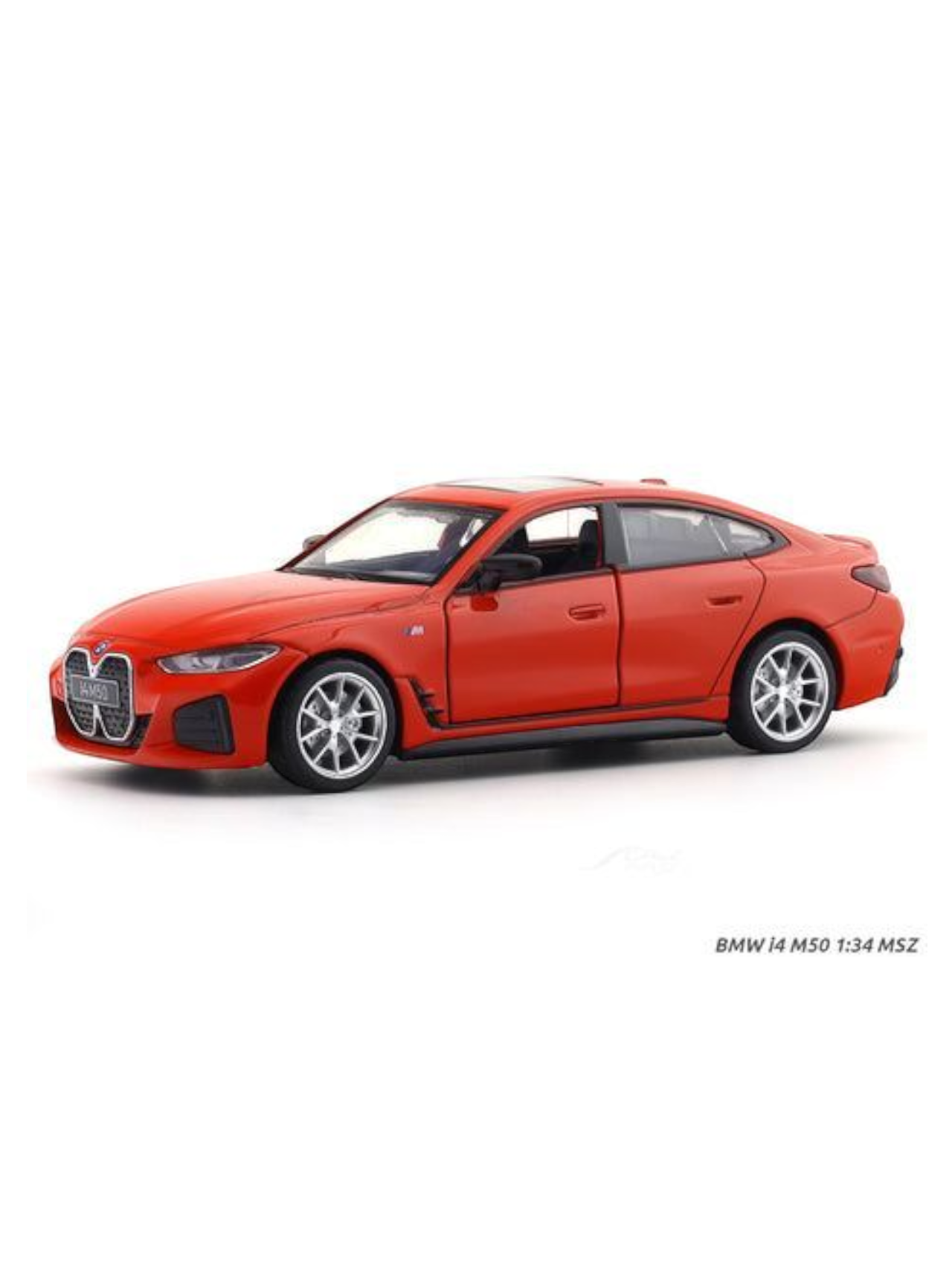 BMW i4 M50 Red 1:32 MSZ licensed pullback diecast Scale Model car