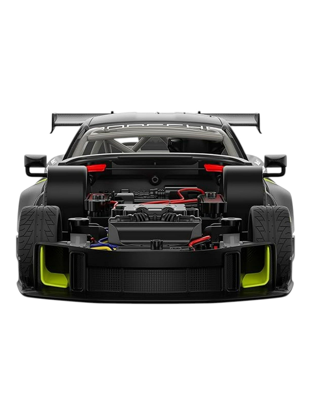 Rastar Rc assembly model kit porsche 911 gt2 rs clubsport 25 remote control assembly plastic model kit (68 pcs& 8 pts radio control 1 pc 3" AA batteries for car & 2" AA batteries for controlar)1:18 scale