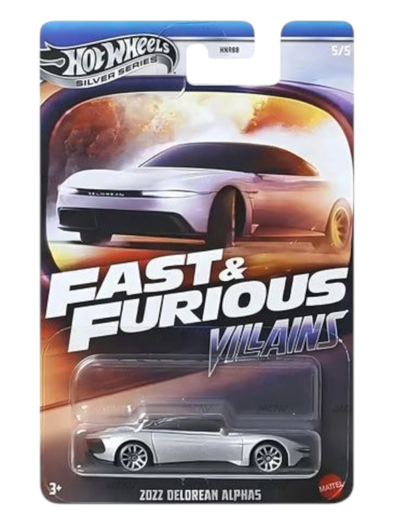 HotWheels Fast & Furious Villains Silver Series 2022 Delorean Alphas Imported Mainline 1:64 Scale