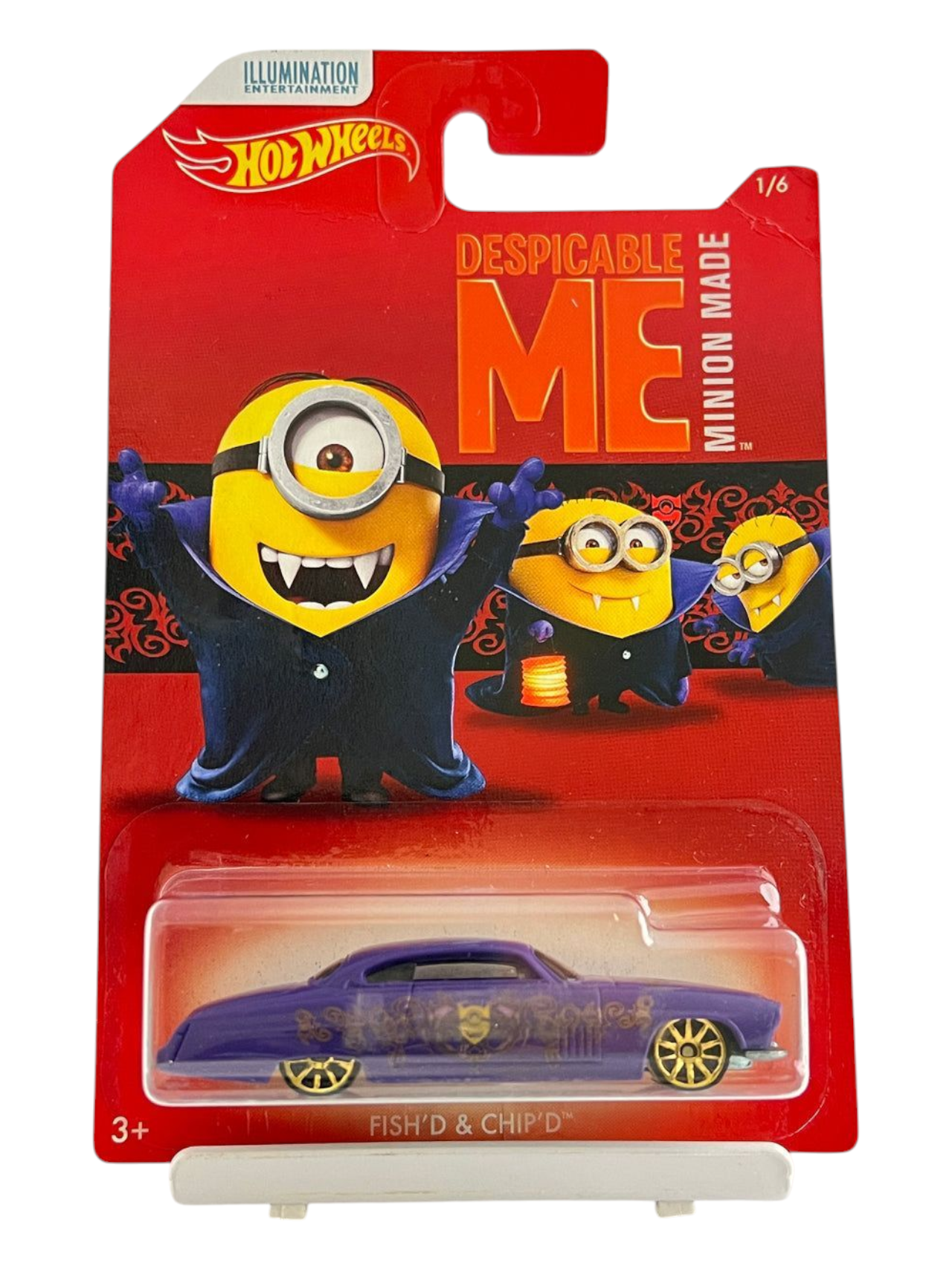 HotWheels Minion Despicable Me Fish'D and Chip'D Imported Mainline Card Art 1:64 Scale