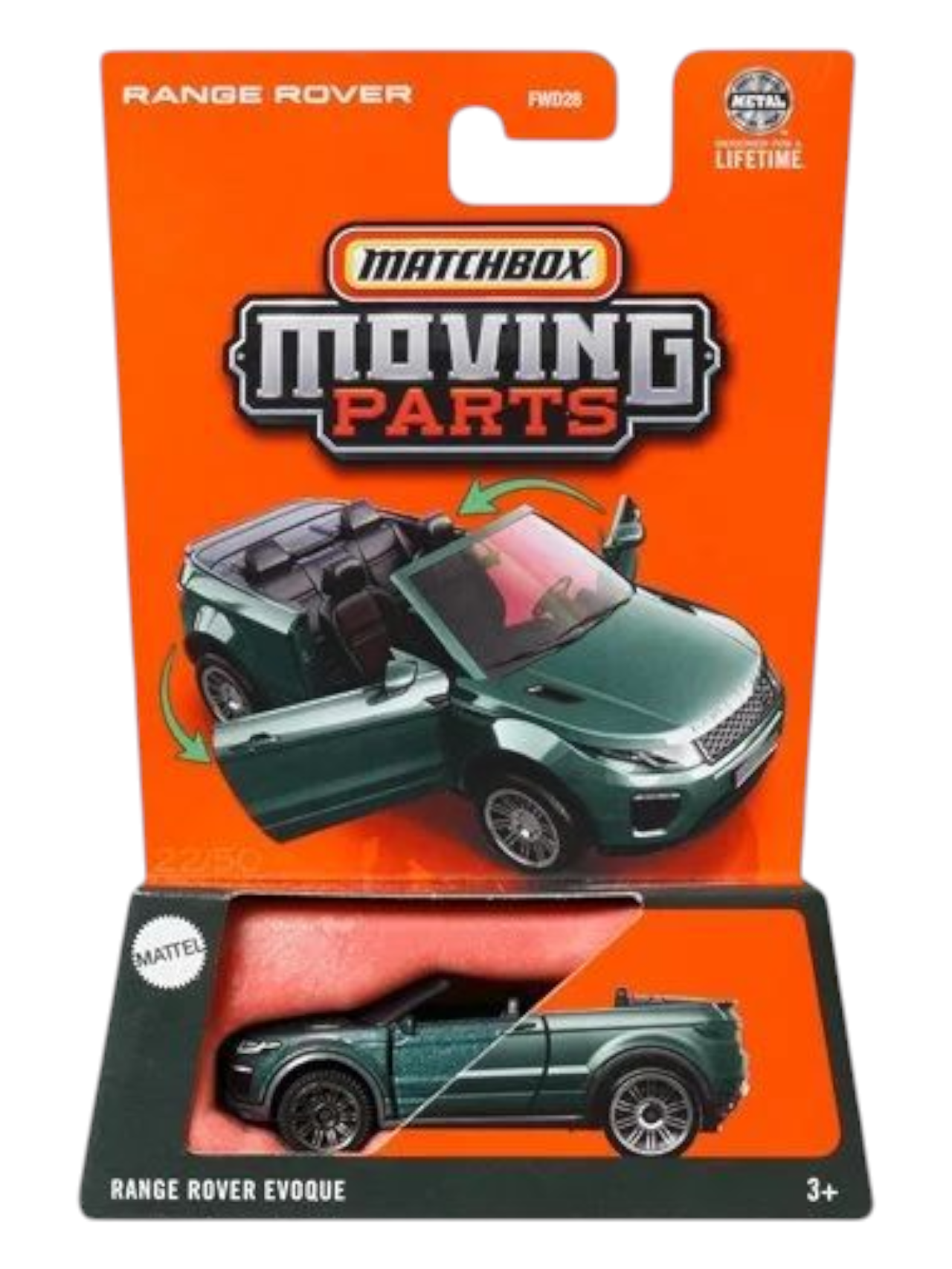 Matchbox Moving Parts Range Rover Evoque (Green) 1:64 Scale