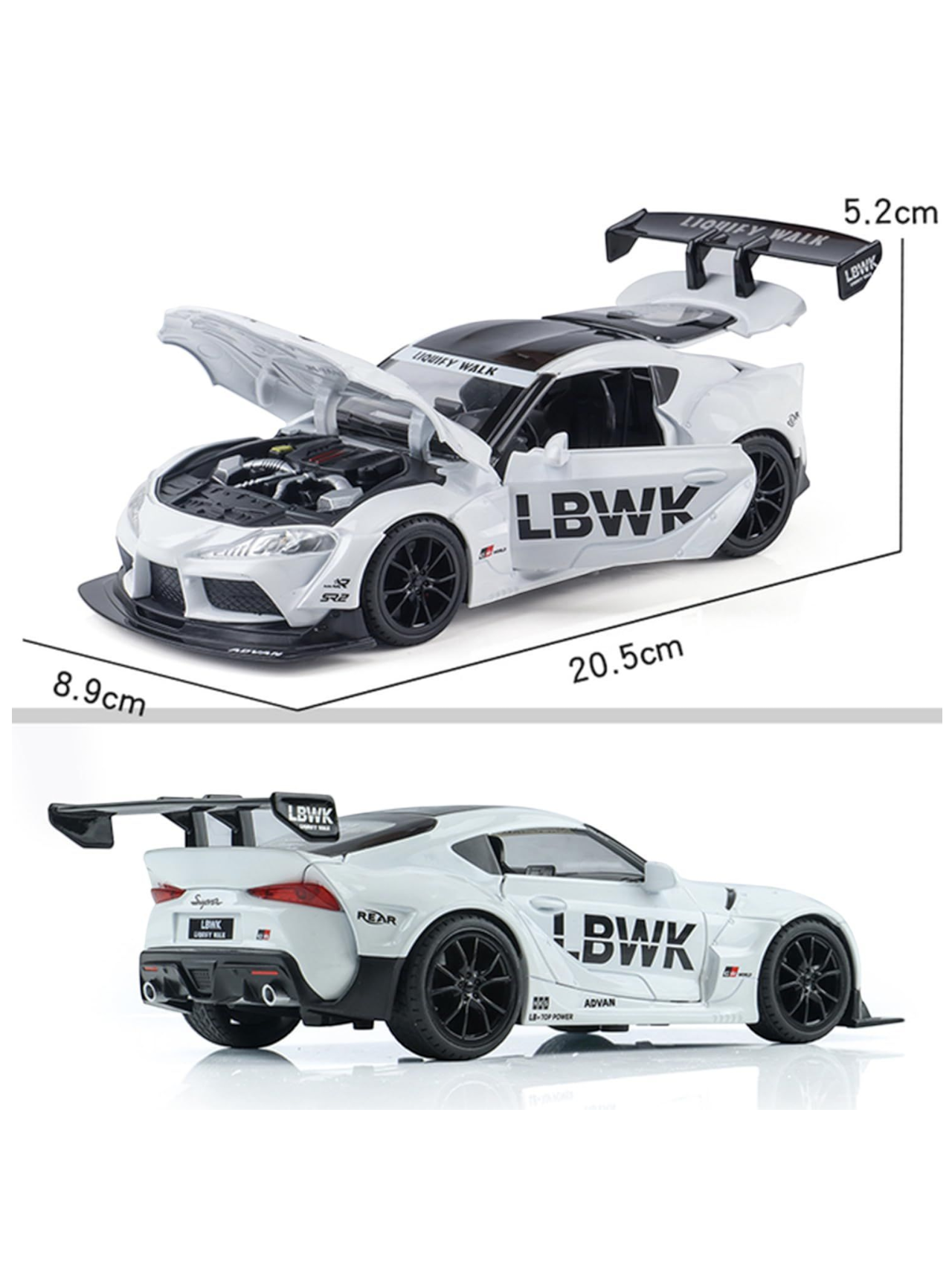 XQT Toyota Supra Alloy Car Simulation Die-Cast Model 1:22 Scale