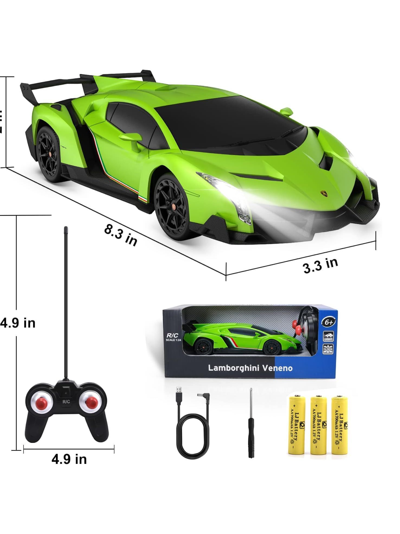 Lamborghini Veneno Full Function Remote Control Car 1:24 Scale (Official Licensed Product)