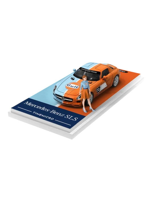 Time Micro Mercedes-Benz SLS AMG 1:64 Scale (With Acrylic Case and Action Figure)