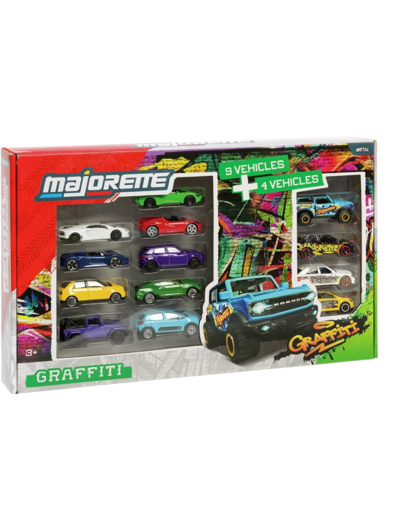 Majorette Graffiti 9 vehicles/ 4 vehicles premium car 1:64 Scale 8504106000