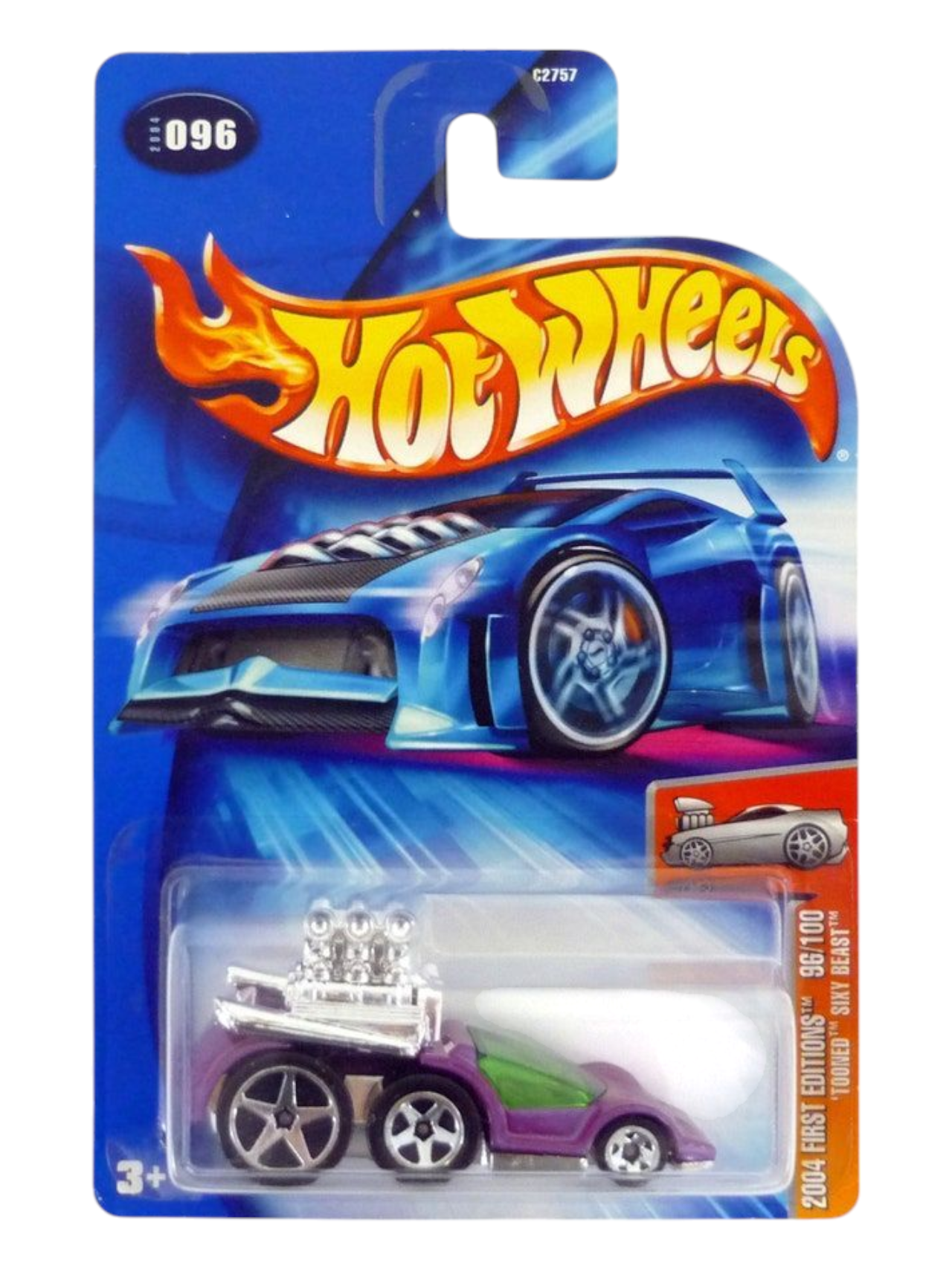 HotWheels 2004 First Editions Tooned Sky Beast Collector No-096 Imported Mainline 1:64 Scale