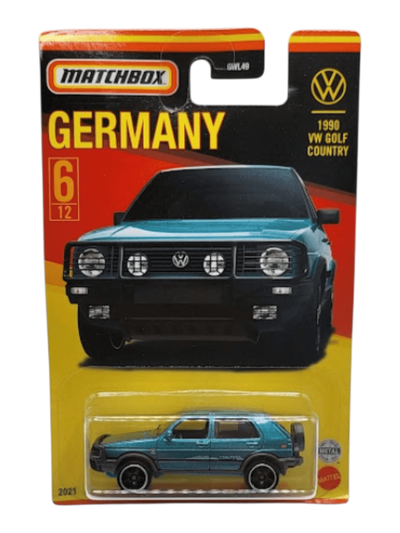 Matchbox Germany 1990 VW Golf Country No 6 Card Art Imported Mainline 1:64 Scale