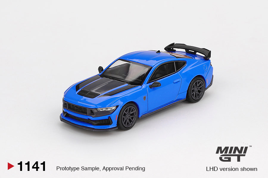 Mini GT (No-1141) Ford Mustang Dark Horse 2024 Grabber Blue 1:64 Scale Diecast Model Box / Blister