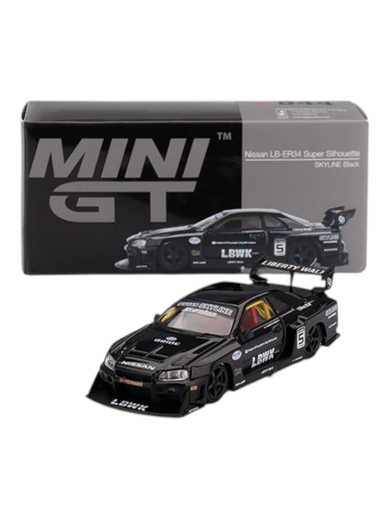 Mini GT Nissan LB-ER34 Super Silhouette (Skyline Black) – Toy Mini GT Nissan LB-ER34 Super Silhouette (Skyline Black) – Toy