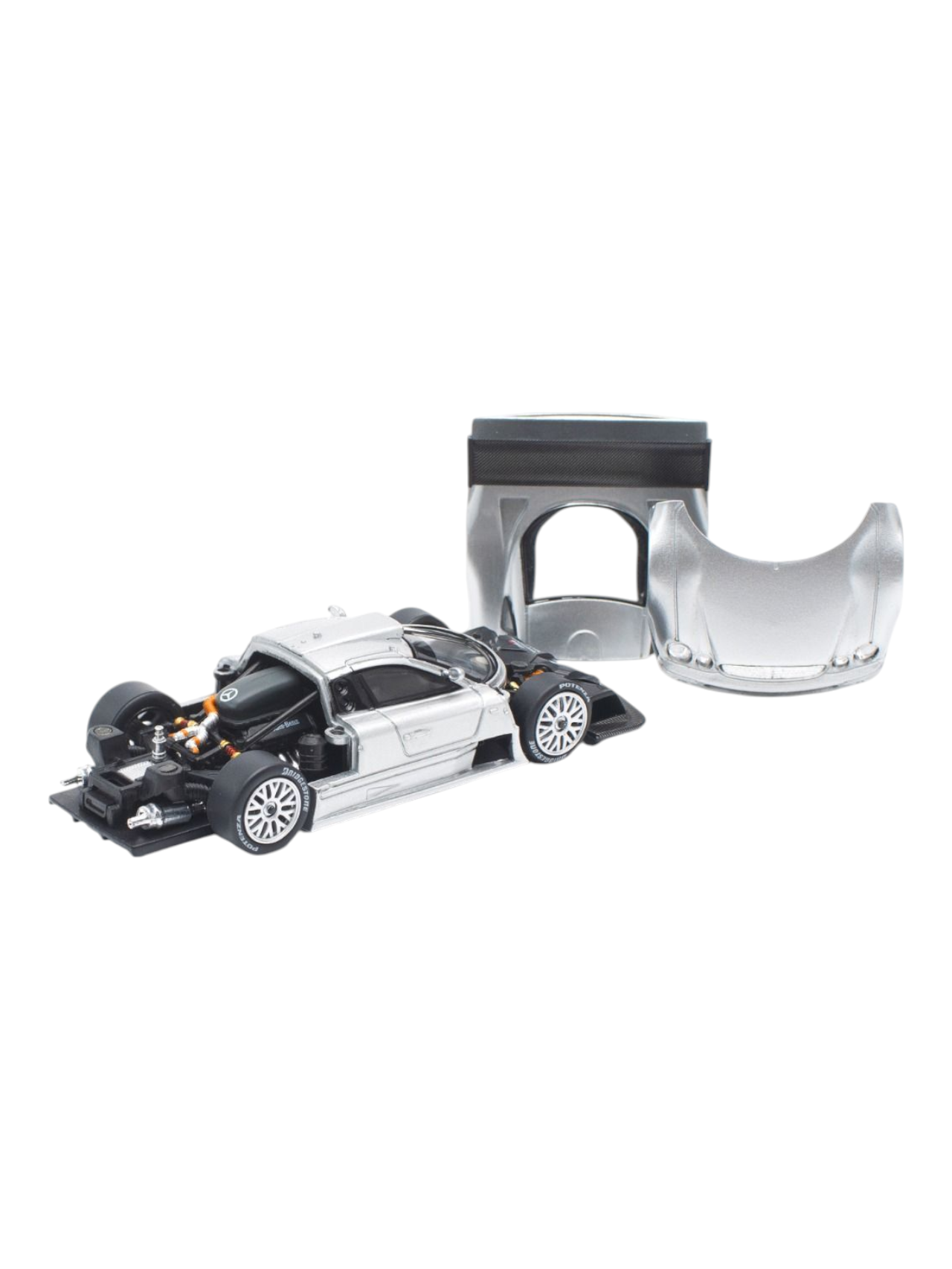 Pop Race Mercedes-Benz AMG CLK GTR-Silver PR640158 1:64 Scale