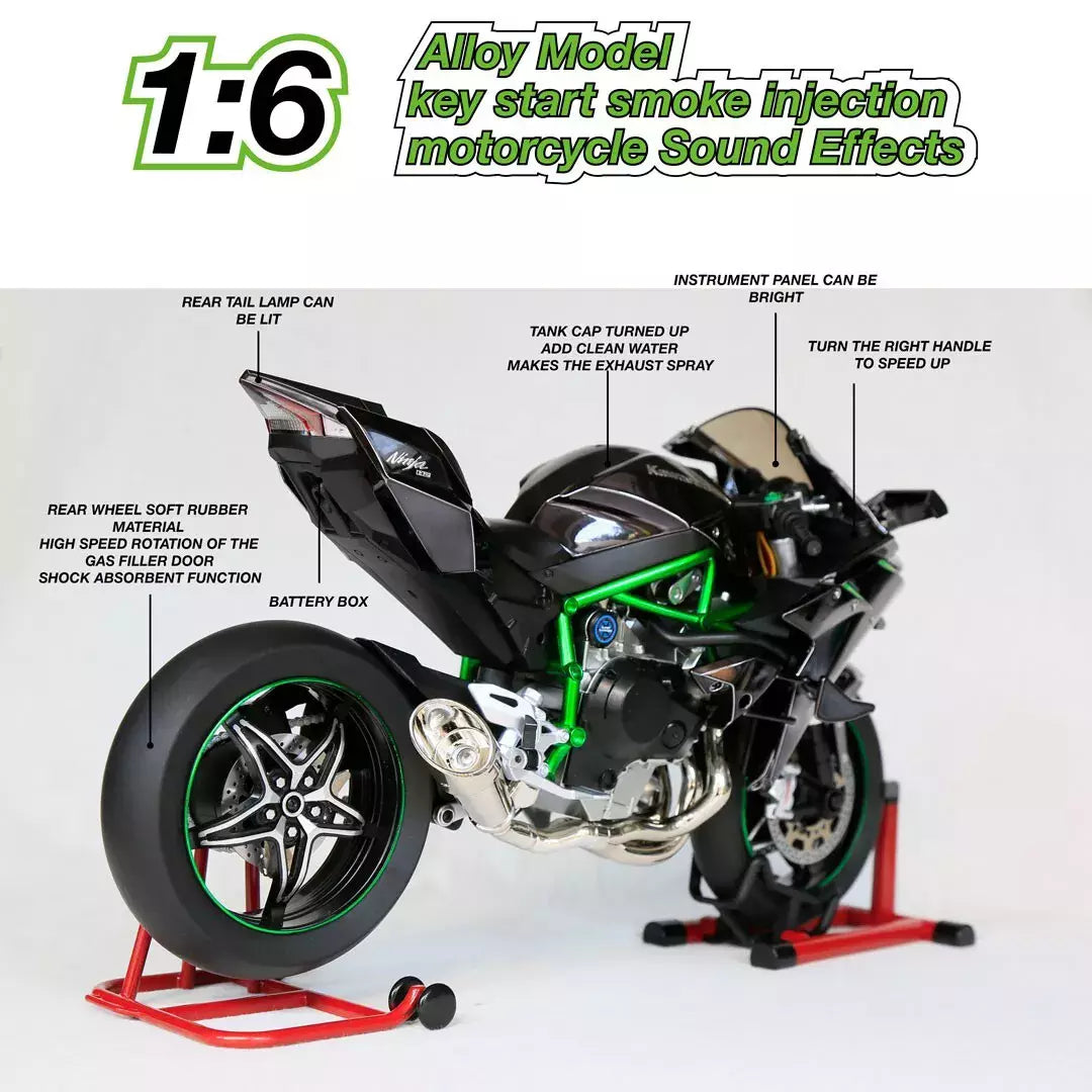 Kawasaki H2R Alloy Model 1:6 Scale (Matte Black)