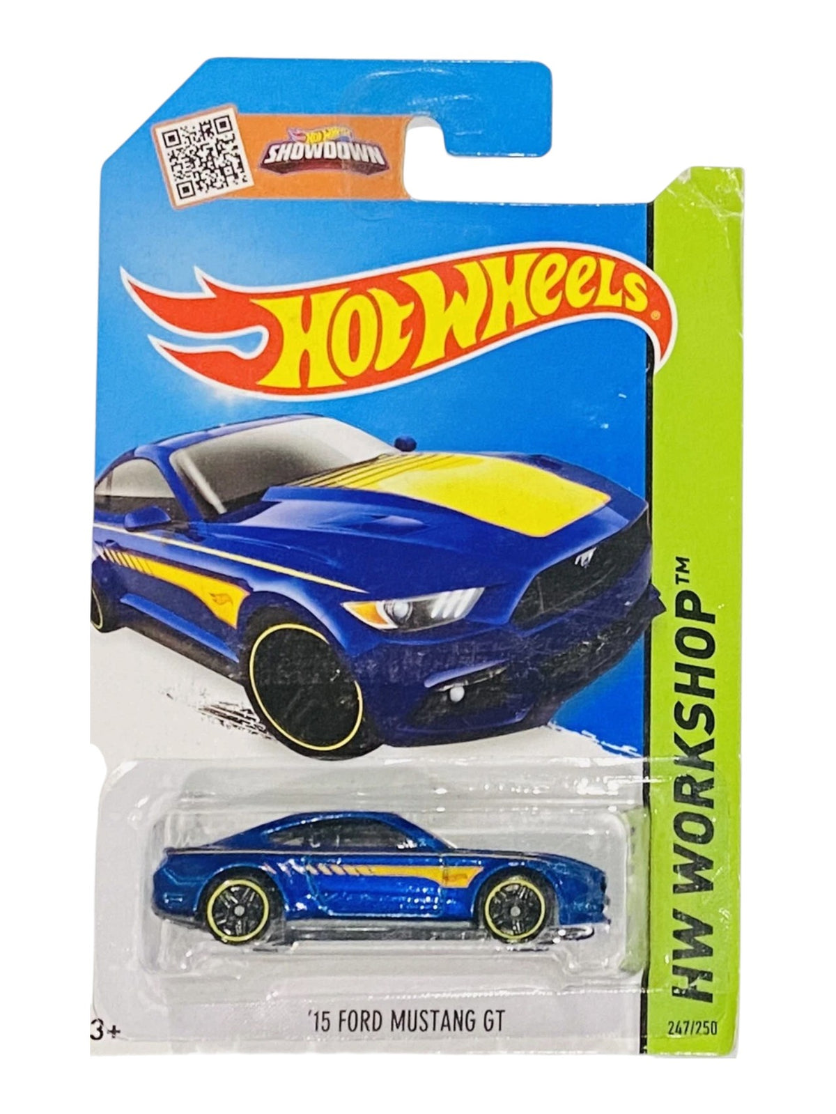 HotWheels '15 Ford Mustang GT Imported Mainline 1:64 Scale ( card is damege Car Mint Condition )
