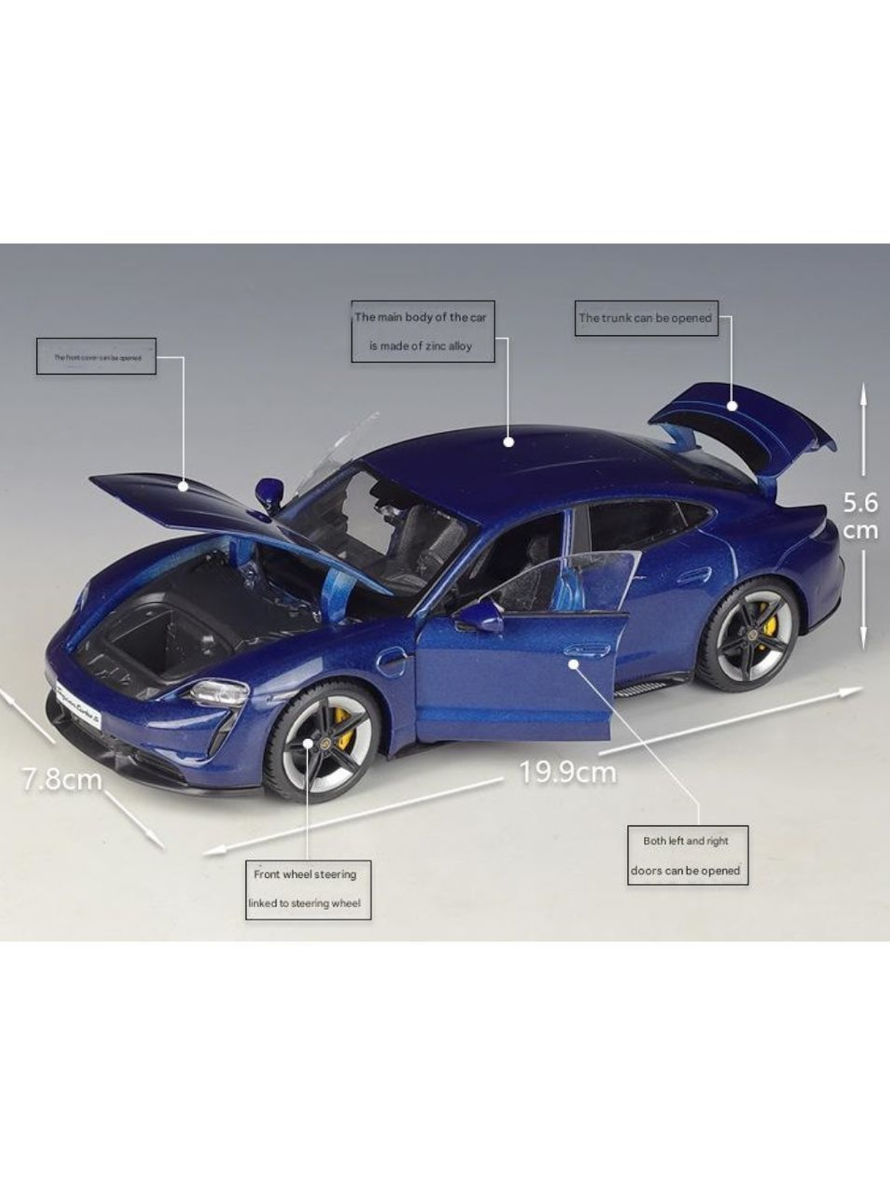 Bburago Porsche Taycan Turbo S Diecast 1:24 Scale (Official Licensed Product)