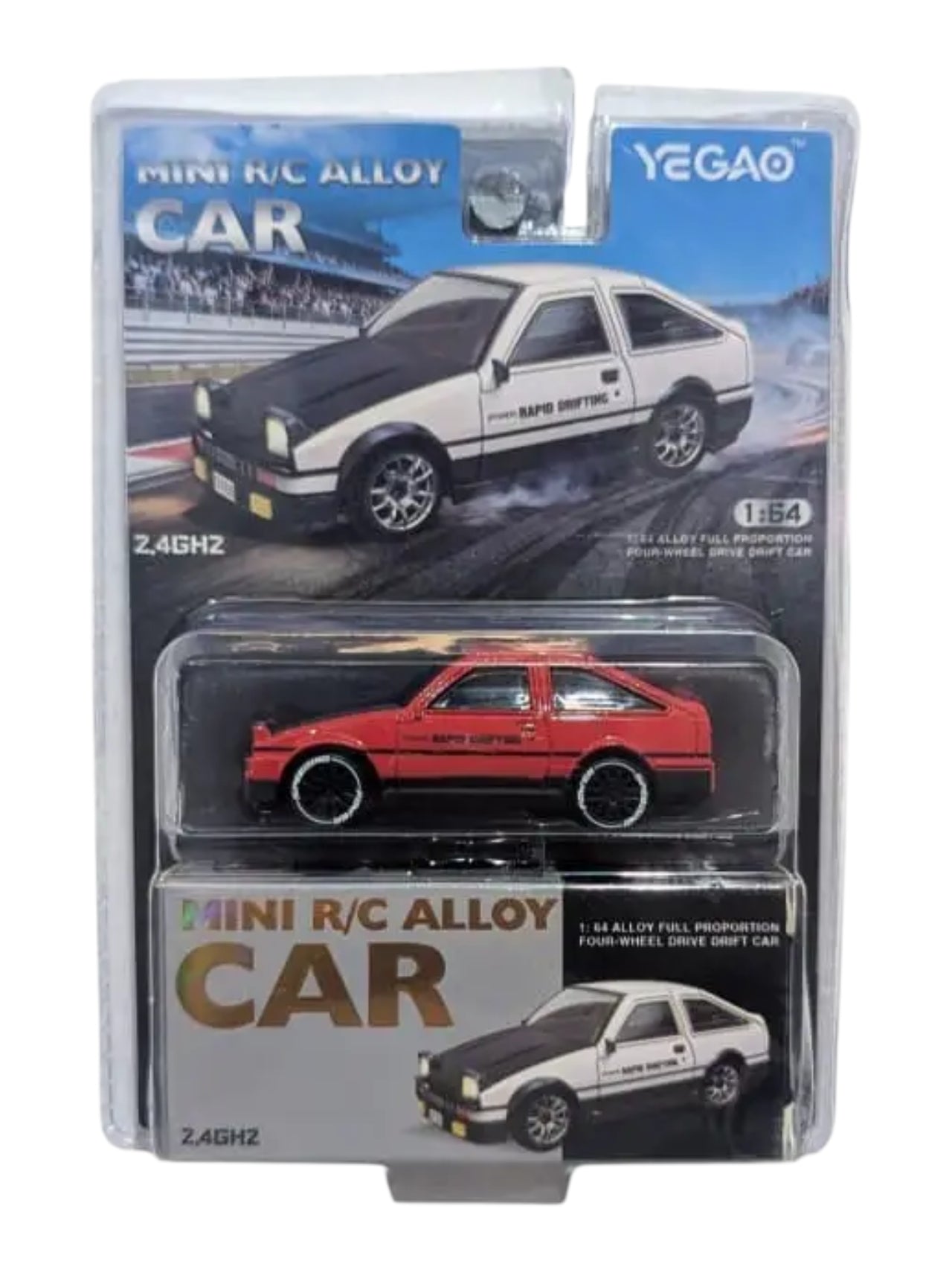 Yegao Mini RC Car 2.4GHZ Imported 1:64 Scale Alloy Full Proportion Four-wheel Drive Drift Remote control Car