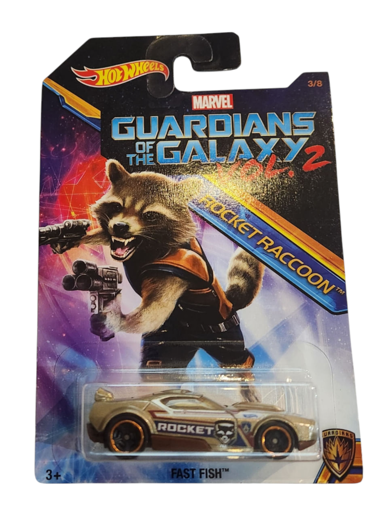Hotwheel Marvel Guardians of the Galaxy vol.2 Rocket Raccoon Fast Fish Imported Card Art 1:64 Scale