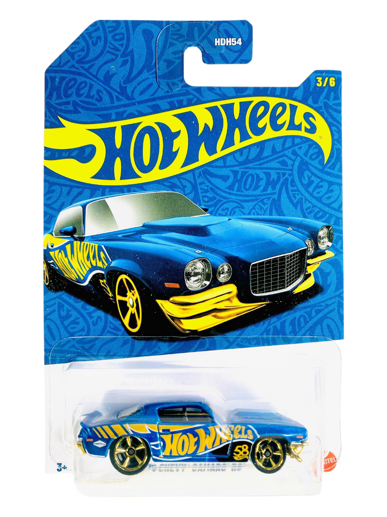 HotWheels 2025 58th Anniversary Series 70 Chevy Camaro RS Imported Mainline Card Art 1:64 Scale