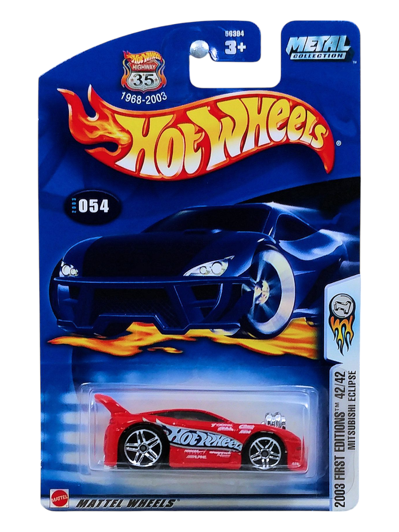 HotWheels 2003 First Editions Mitsubishi Eclipse Collector No-054 Imported Mainline 1:64 Scale