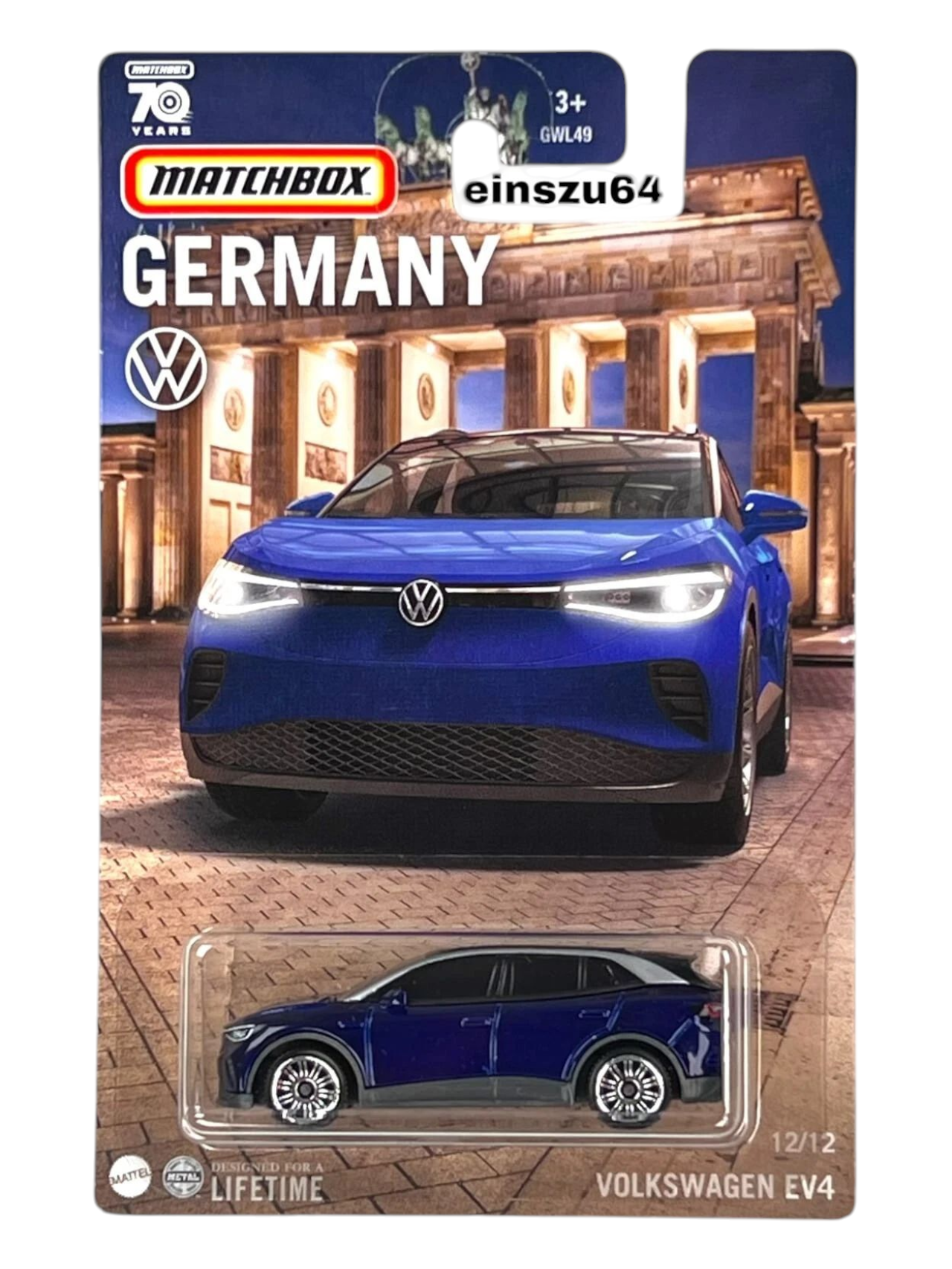 Matchbox Germany 70 Years Anniversary Volkswagen EV4 1:64 Scale