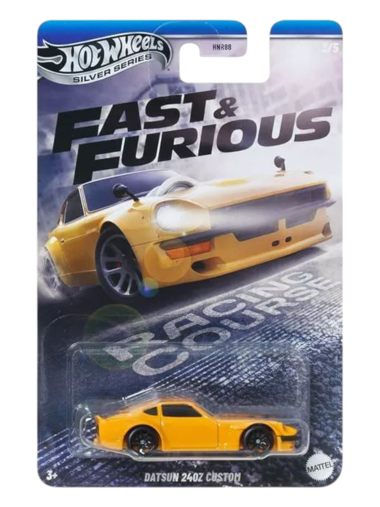HotWheels Silver Series Fast and Furious Racing Course Datsun 240Z Custom Imported Mainline Card Art 1:64 Scale