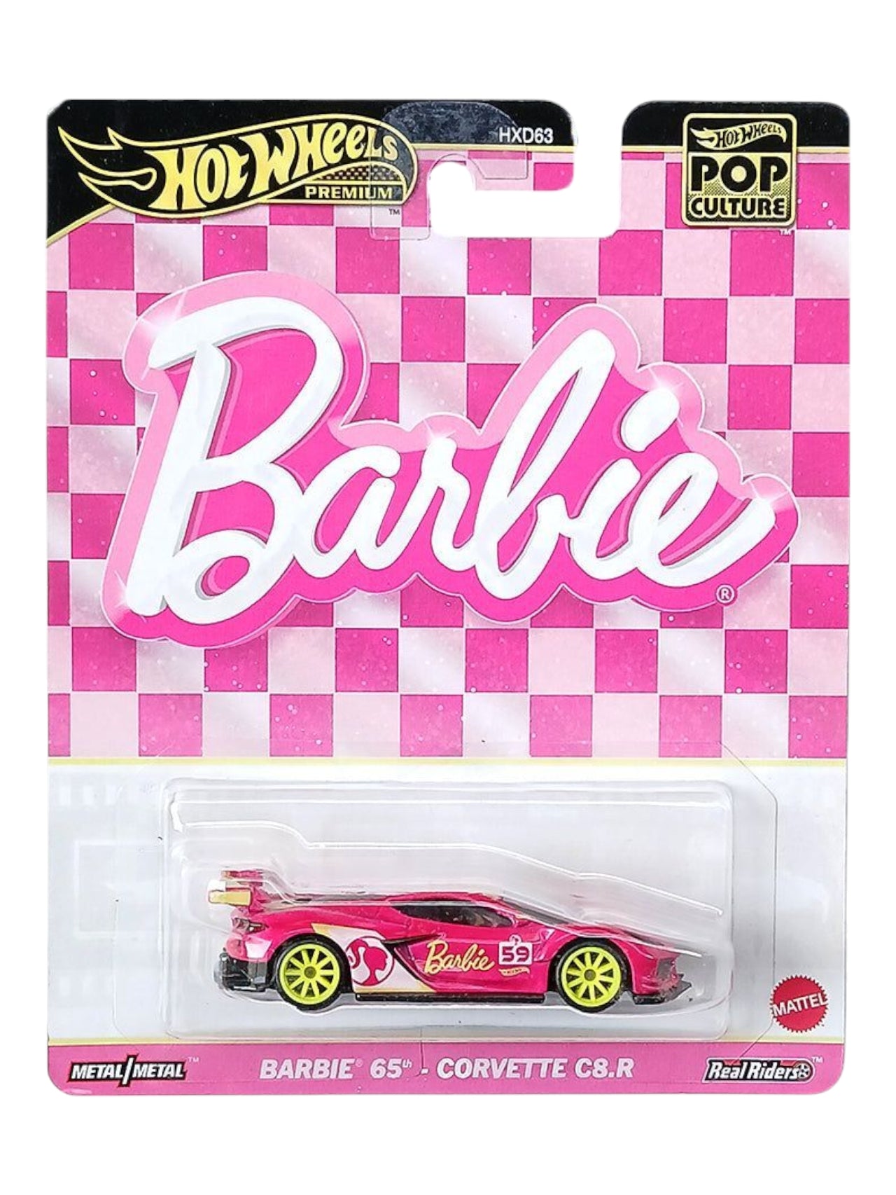 Hotwheels barbie 65th corvette c8.r (pre-owned) premium 1:64 Scale