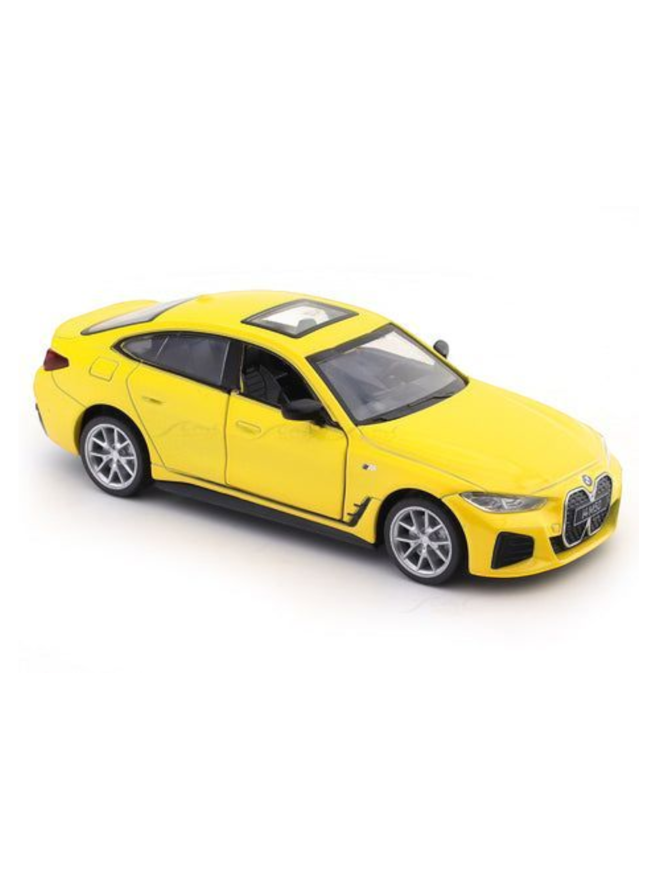 BMW i4 M50 Yellow 1:34 MSZ licensed pullback diecast Scale Model car