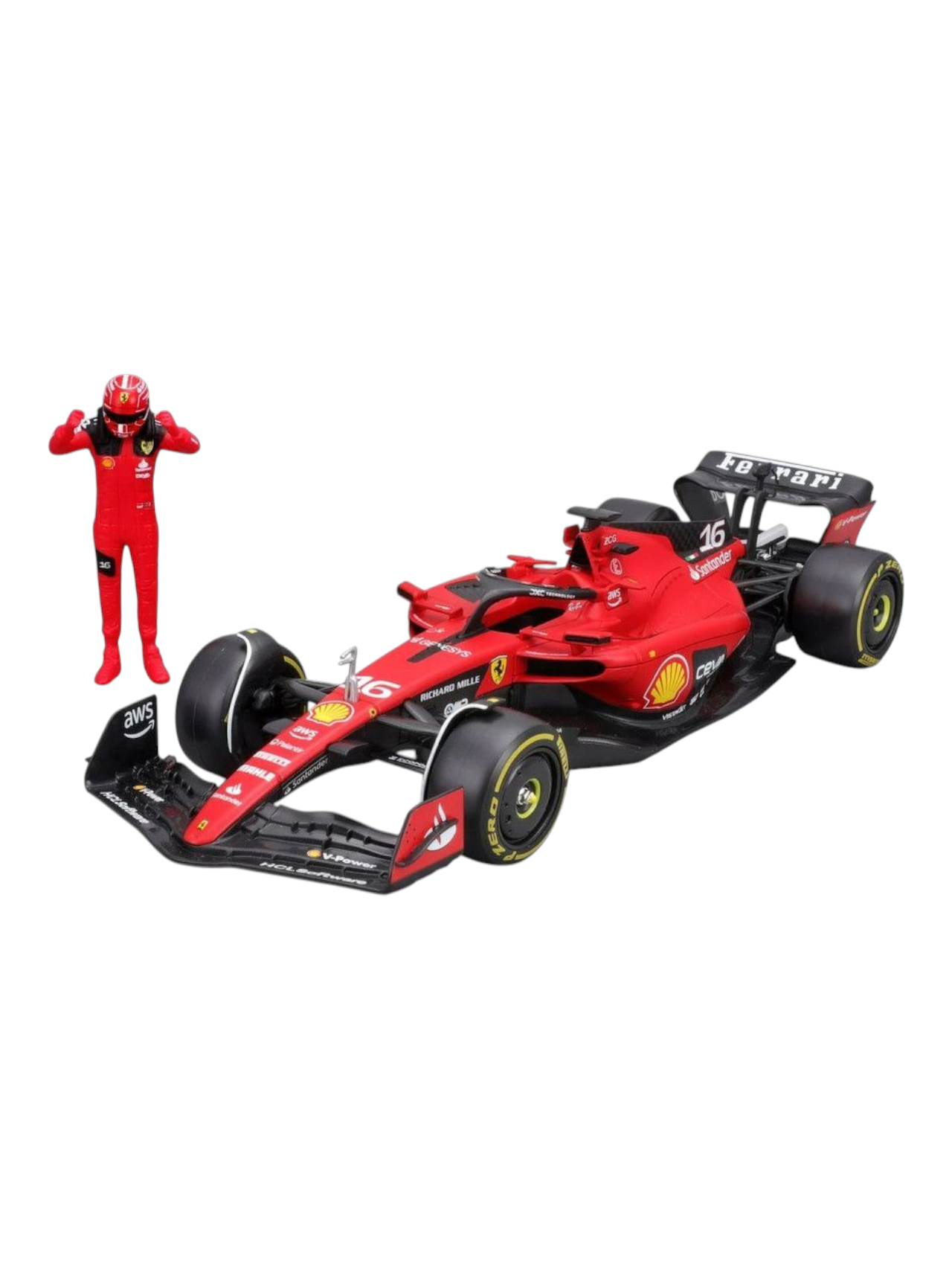 Bburago Formula 1 (F1) Ferrari SF-23 #16 Charles Leclerc Diecast 1:24 Scale