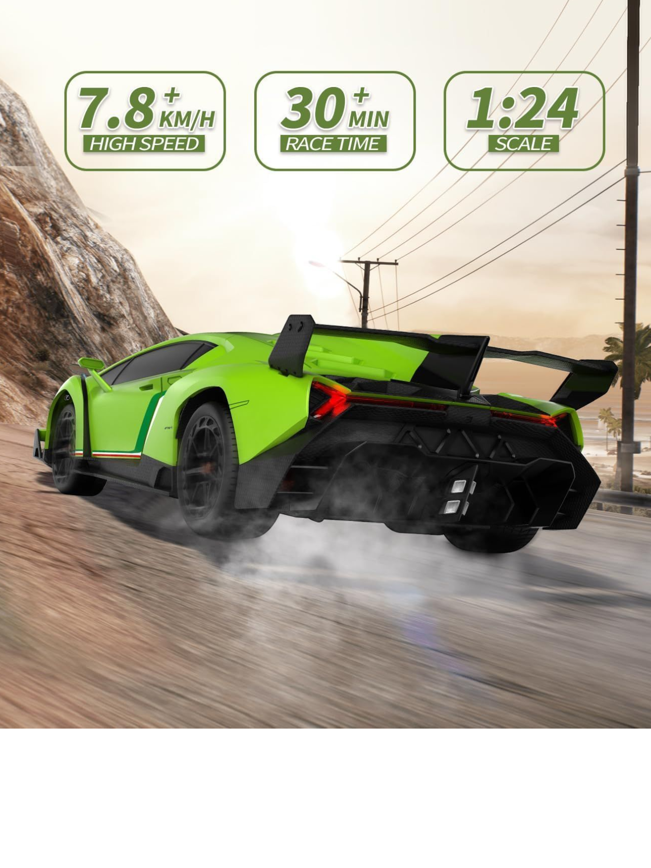 Lamborghini Veneno Full Function Remote Control Car 1:24 Scale (Official Licensed Product)