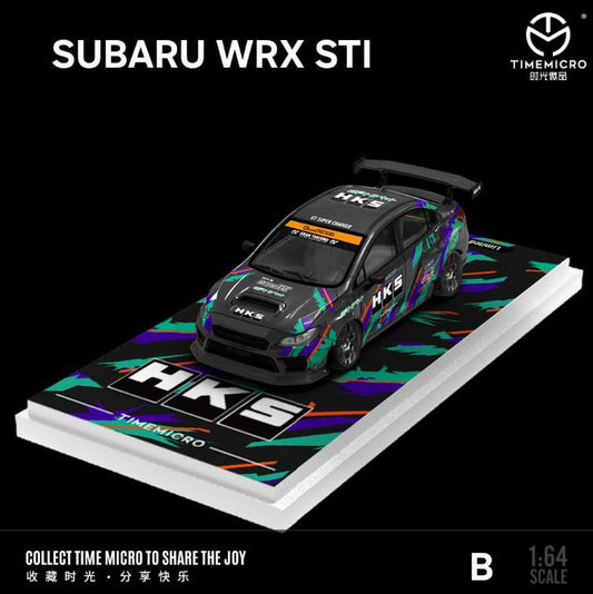 Time Micro Subaru WRX-STI HKS Livery 1:64 Scale (With Acrylic Case)