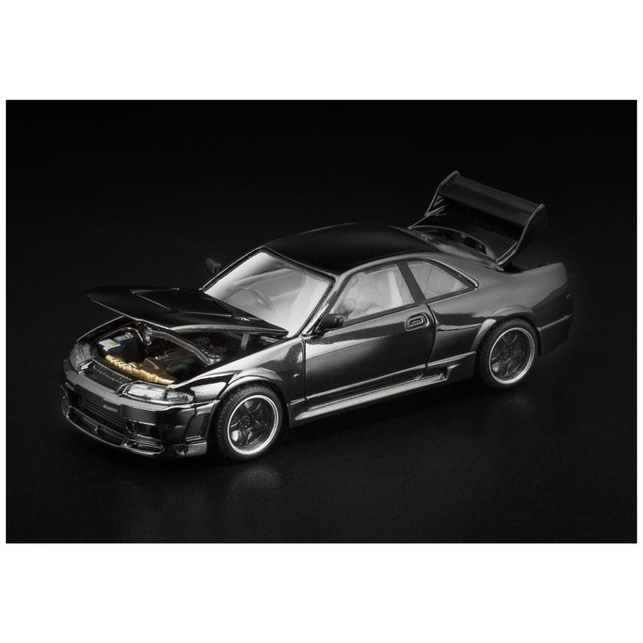 Pop Race 003 R-33 GT-R Dark Chirome Imported 1:64 Scale
