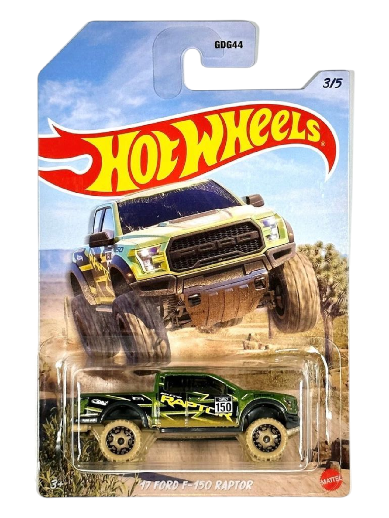 HotWheels 17 Ford F-150 Raptor Imported Mainline Card Art 1:64 Scale (Blister Damaged)