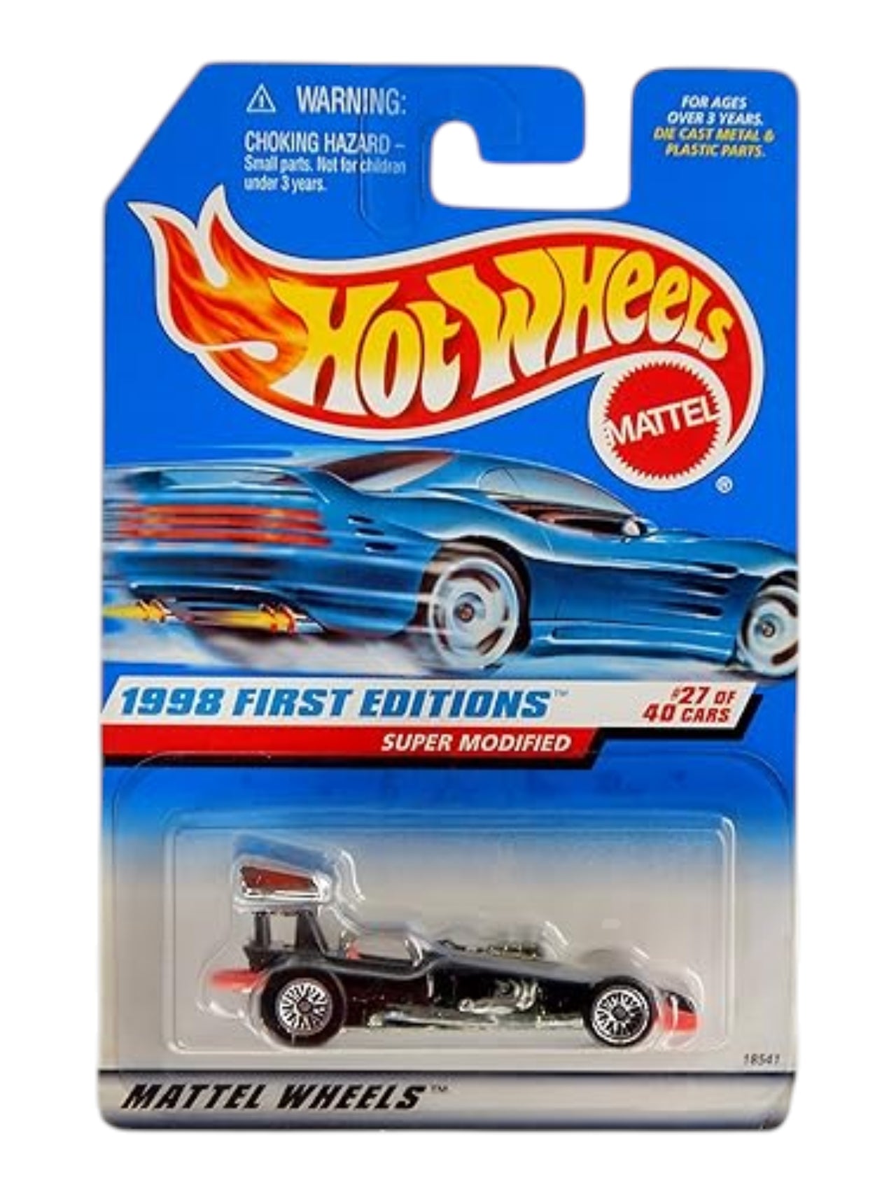 HotWheels Imported Mainline Old Card Art 1998 First Editions Super Modified #27/40 1:64 Scale Die-Cast Car
