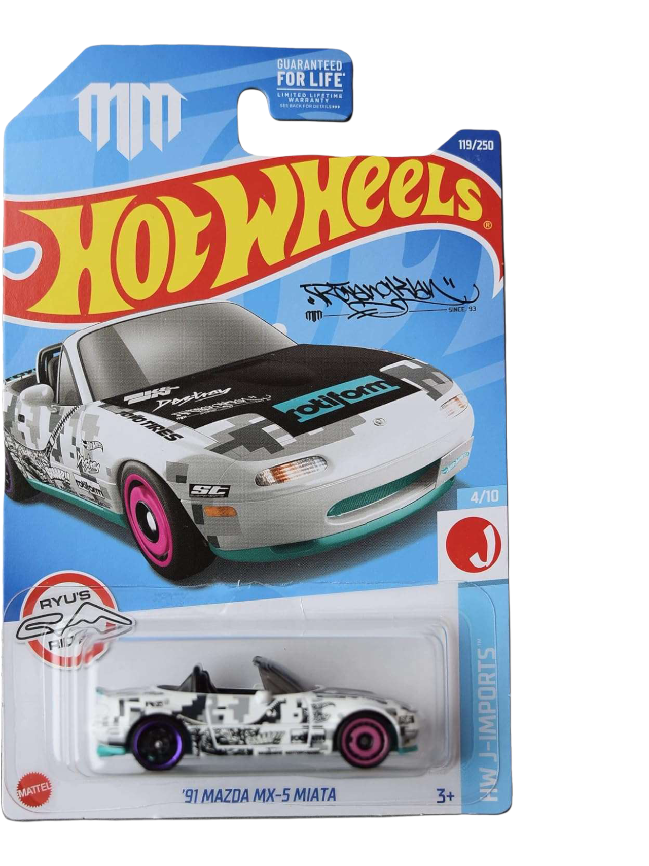 HotWheels '91 mazda mx-5 miata Imported Mainline 1:64 Scale HCV77-M7C8
