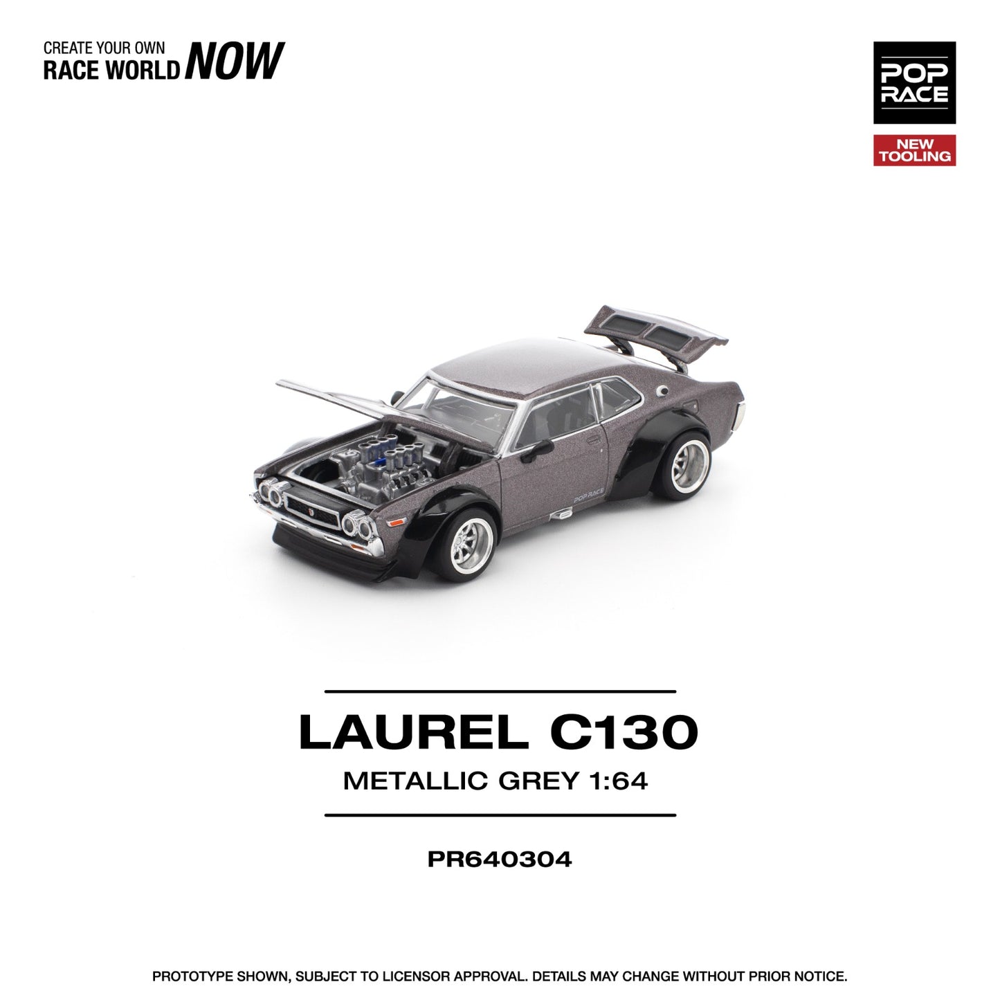 Pop Race PR64-304 Laurel C130 Imported 1:64 Scale