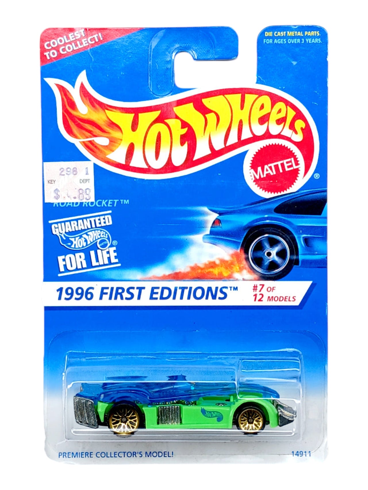 HotWheels Imported Mainline Old Card Art 1996 First Editions Road Rocket #7/12 1:64 Scale Die-Cast Car