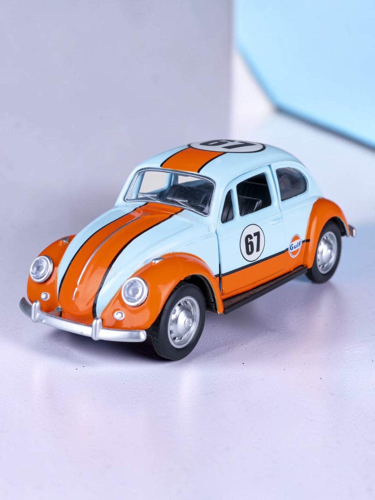 CCA Volkswagen Classical Beetle 1967 Gulf Livery 1:36 Scale Die-Cast Model Car | Collector Edition(with Acrylic site)