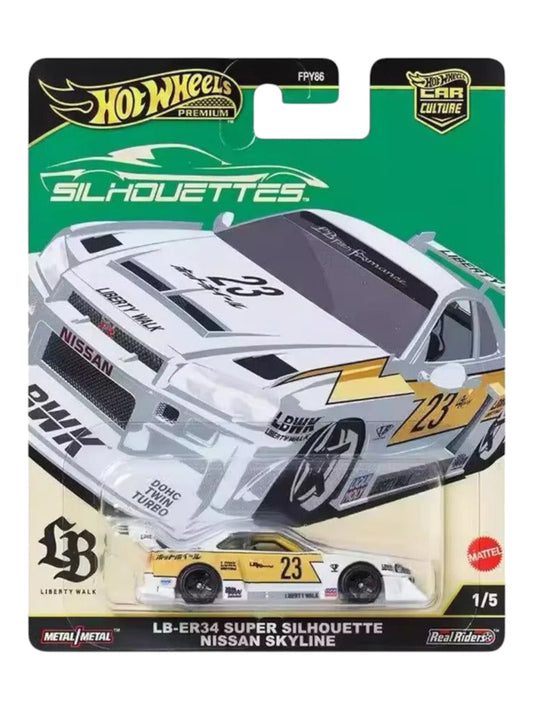 HotWheels Silhouettes LB-ER34 Super Silhouette Nissan Skyline Imported Premium 1:64 Scale