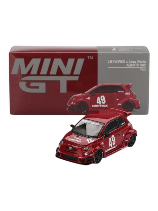 Mini GT LB-Works x Abas Works Abarth 595 (Red) 1:64 Scale