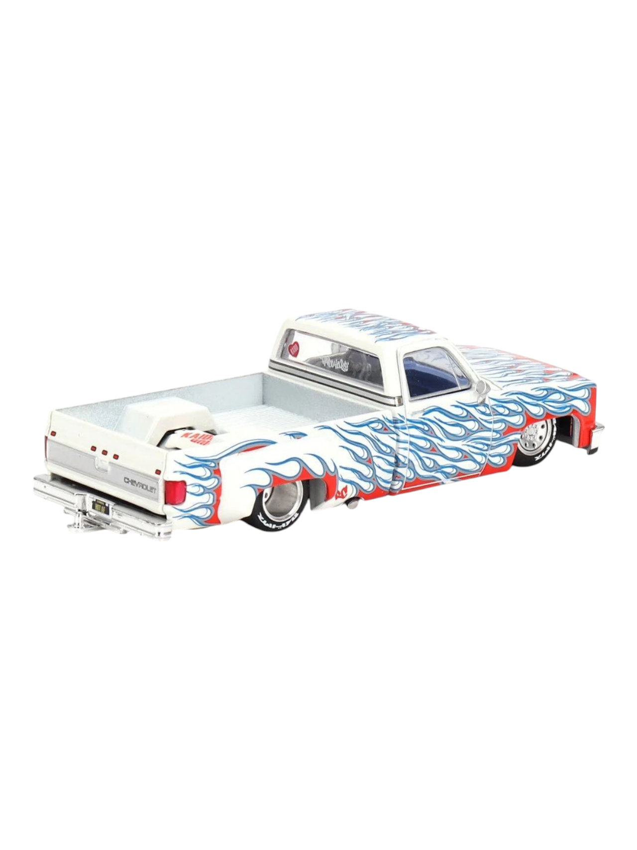 Mini GT Kaido House Chevrolet Silverado Dually On Fire V2 1:64 Scale