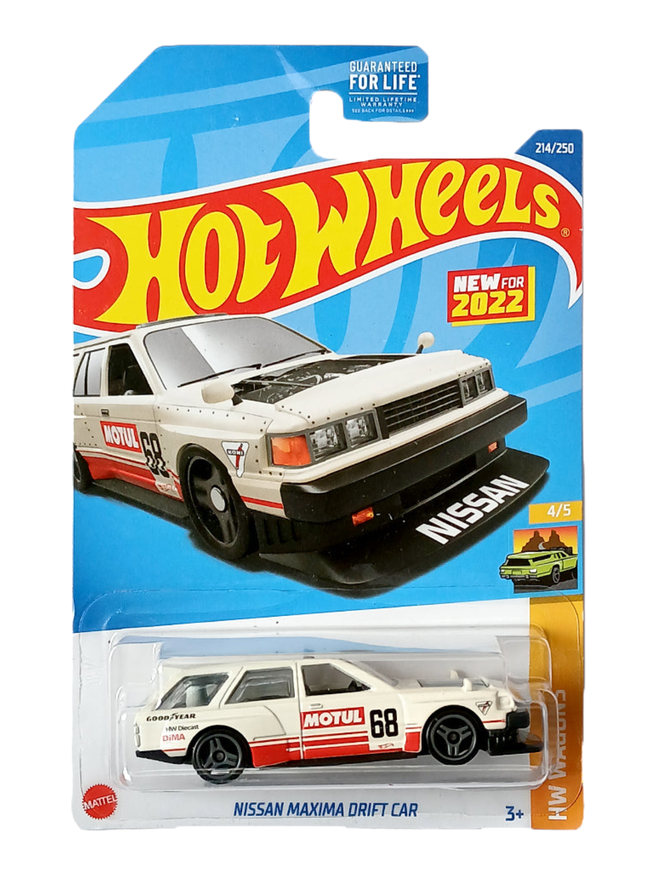HotWheels 'Nissan Maxima Drift Car ( Card is damaged car mint condition ) Imported Mainline 1:64 Scale