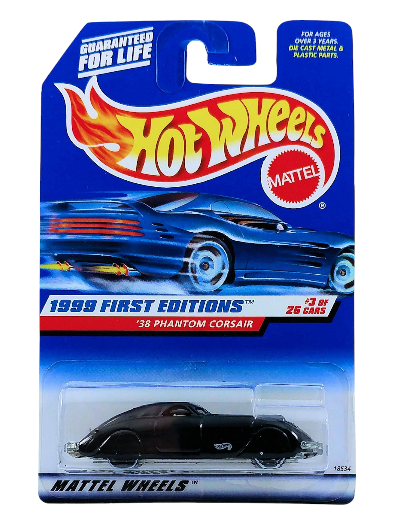 HotWheels 1999 First Editions 38 Phantom Corsair Imported Mainline 1:64 Scale