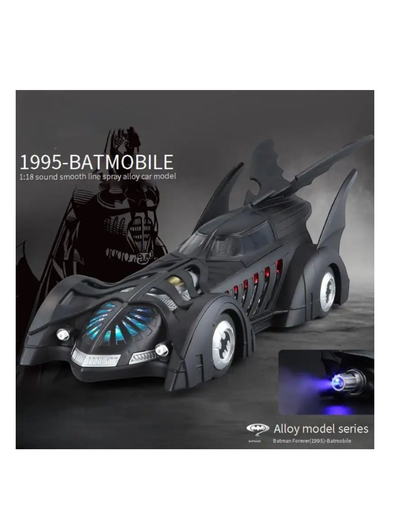 QY Toys Batman Forever 1995 Batmobile 1:18 Scale (Official Licensed Product)
